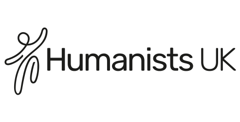 Logo of Humanists UK featuring a stylized human figure and the organization's name