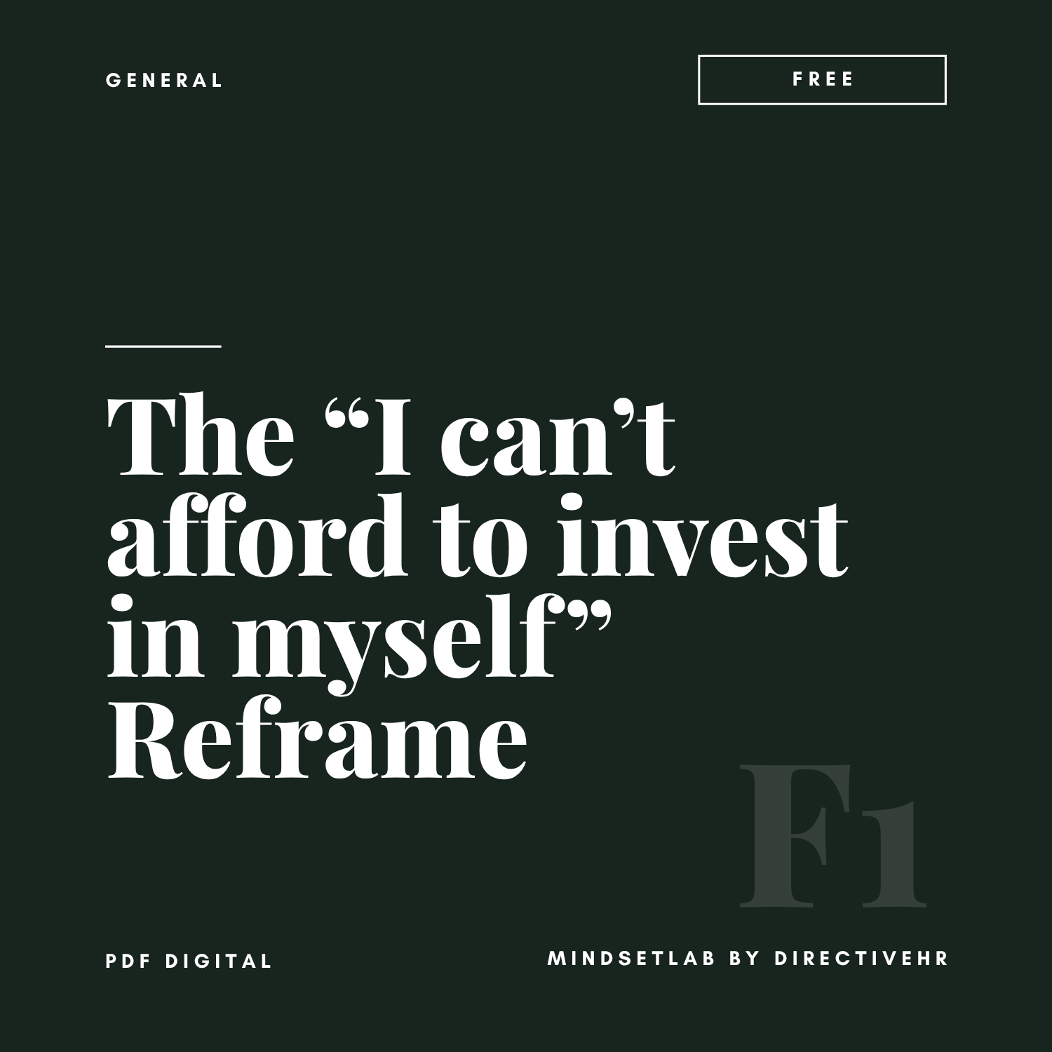 The “I can’t afford to invest in Myself” Reframe