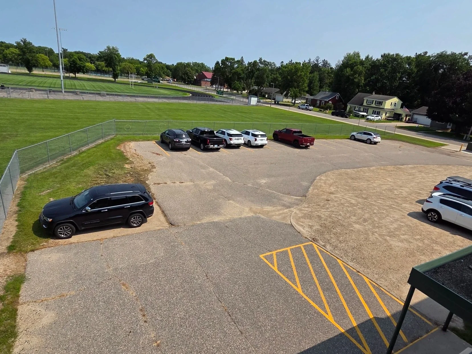 A photo showing the lack of parking at the Wagner Education Building.