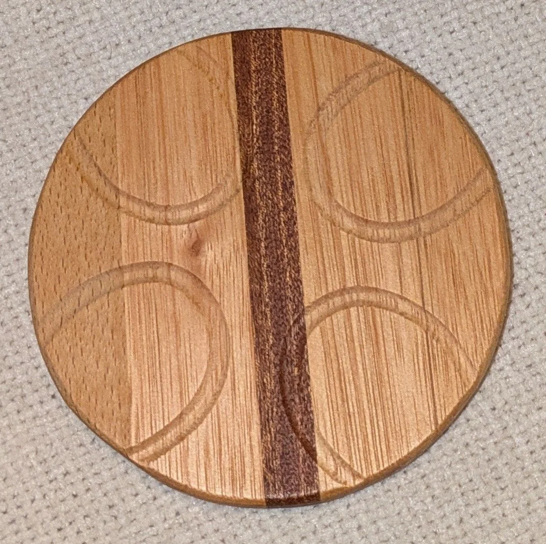 Handcrafted Hardwood Coaster Pair with Routed Design