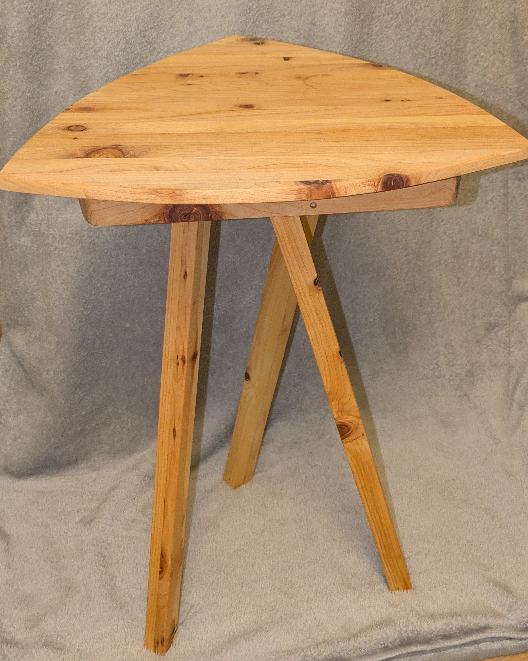 Tri-Leg Elegance: Handcrafted Side Coffee Table by Scott Wood