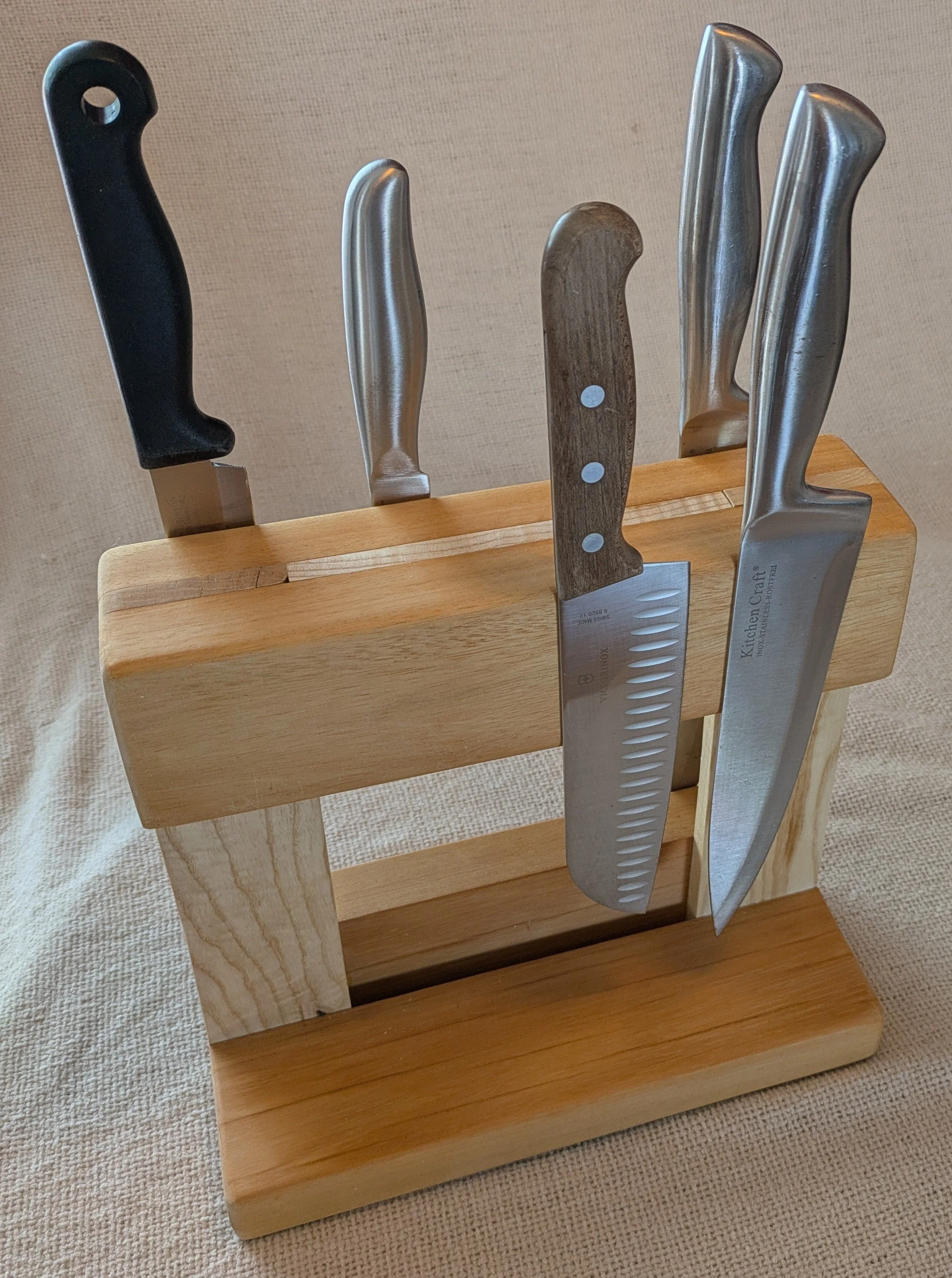 Maple & Beech Magnetic Knife Block