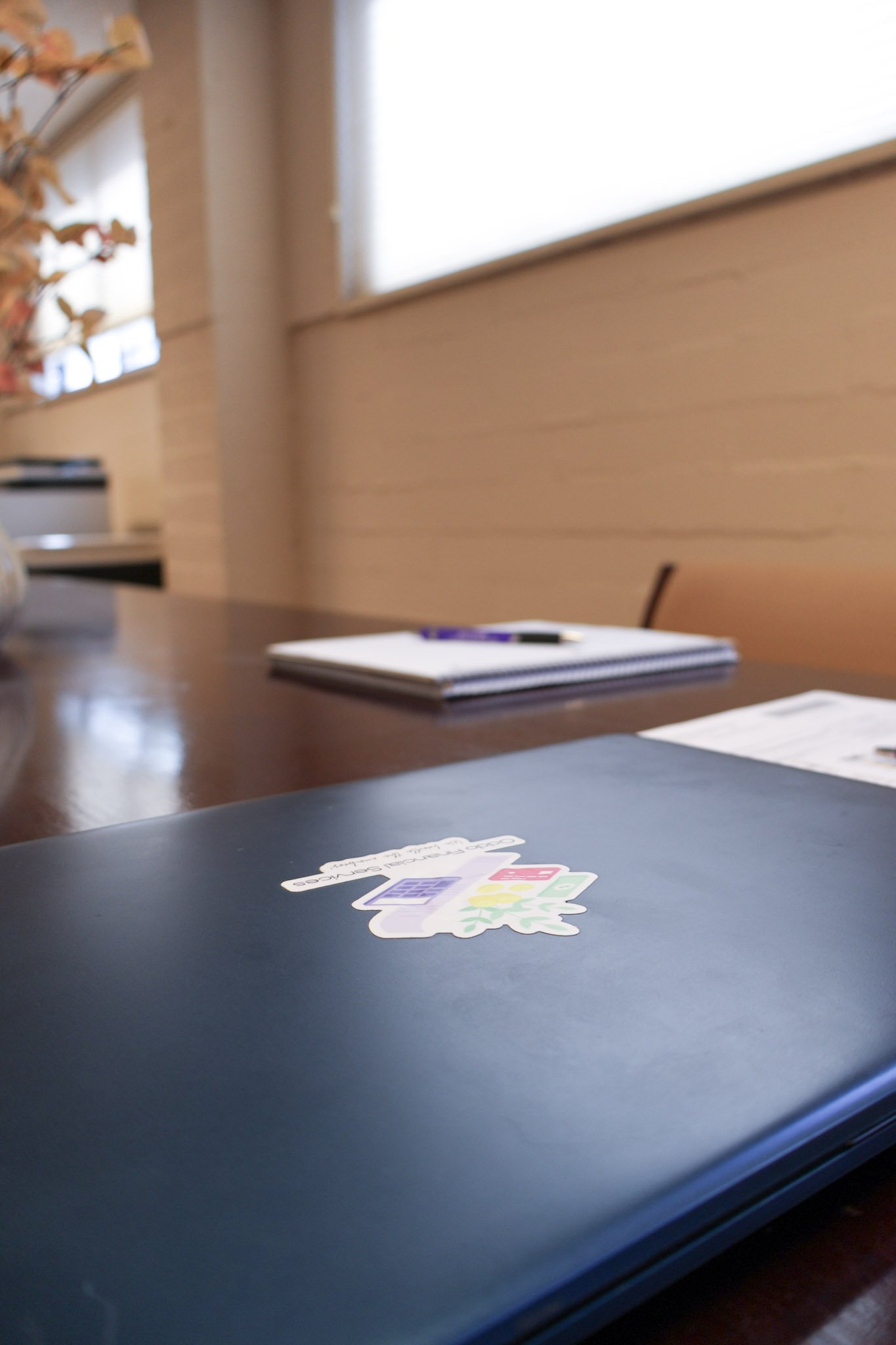 Odoo Accounting laptop on top of an office table.