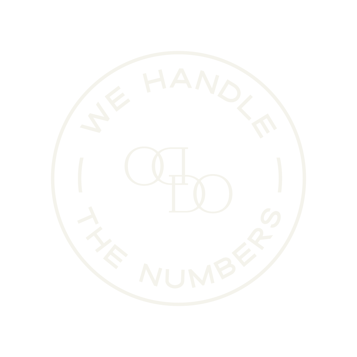 Circular logo with the text "WE HANDLE THE NUMBERS" around the edge and interlocking "C" and "D" in the center.