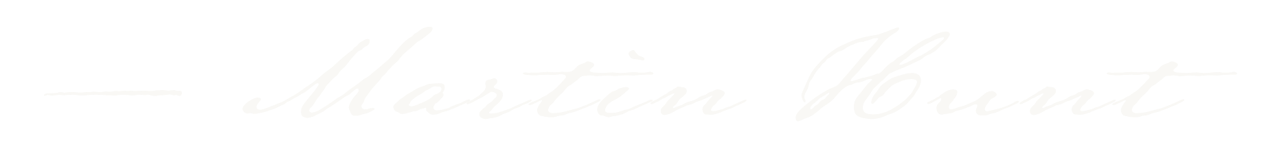 Signature-style text that reads 'Martín Houst' with decorative lines on either side.