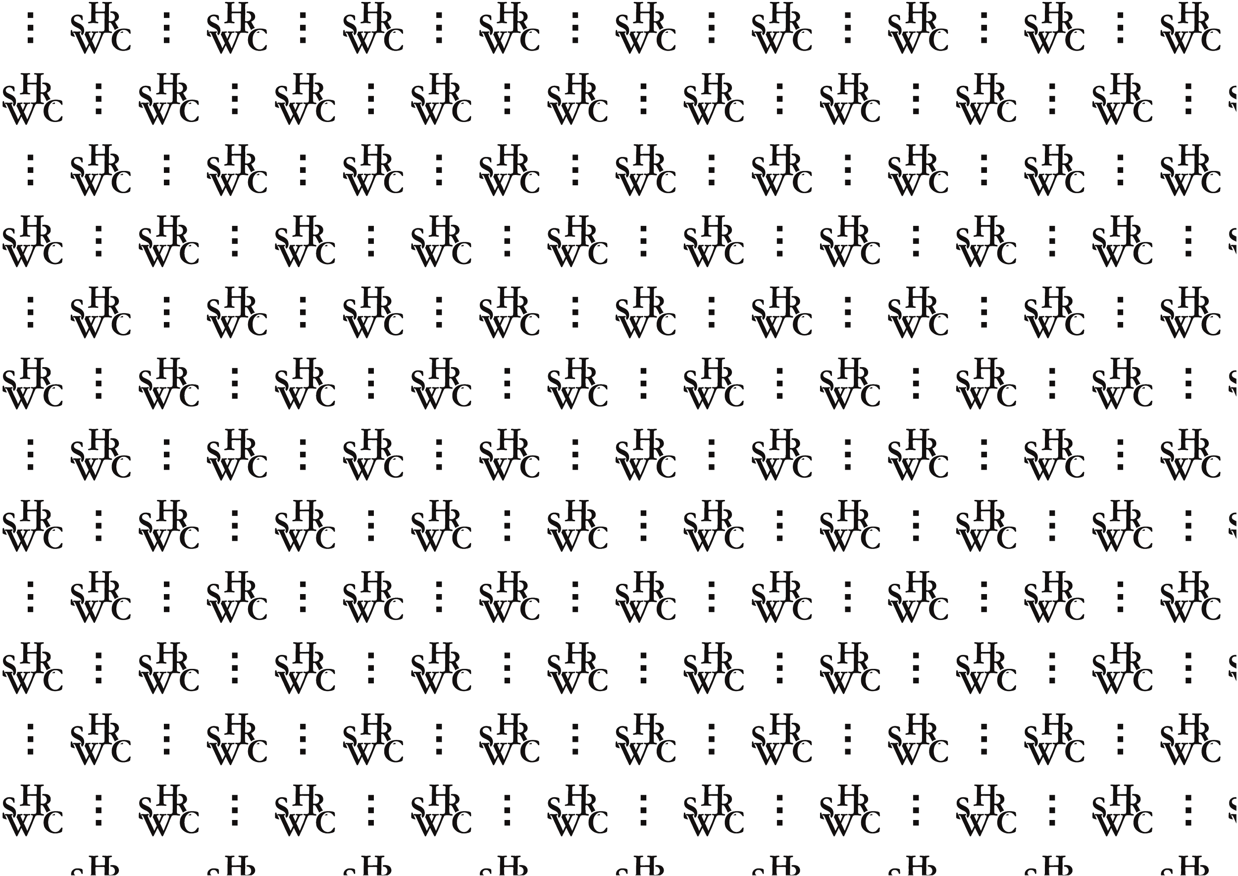 Pattern of repeated 'SHR WC' logos with dotted vertical lines in between.