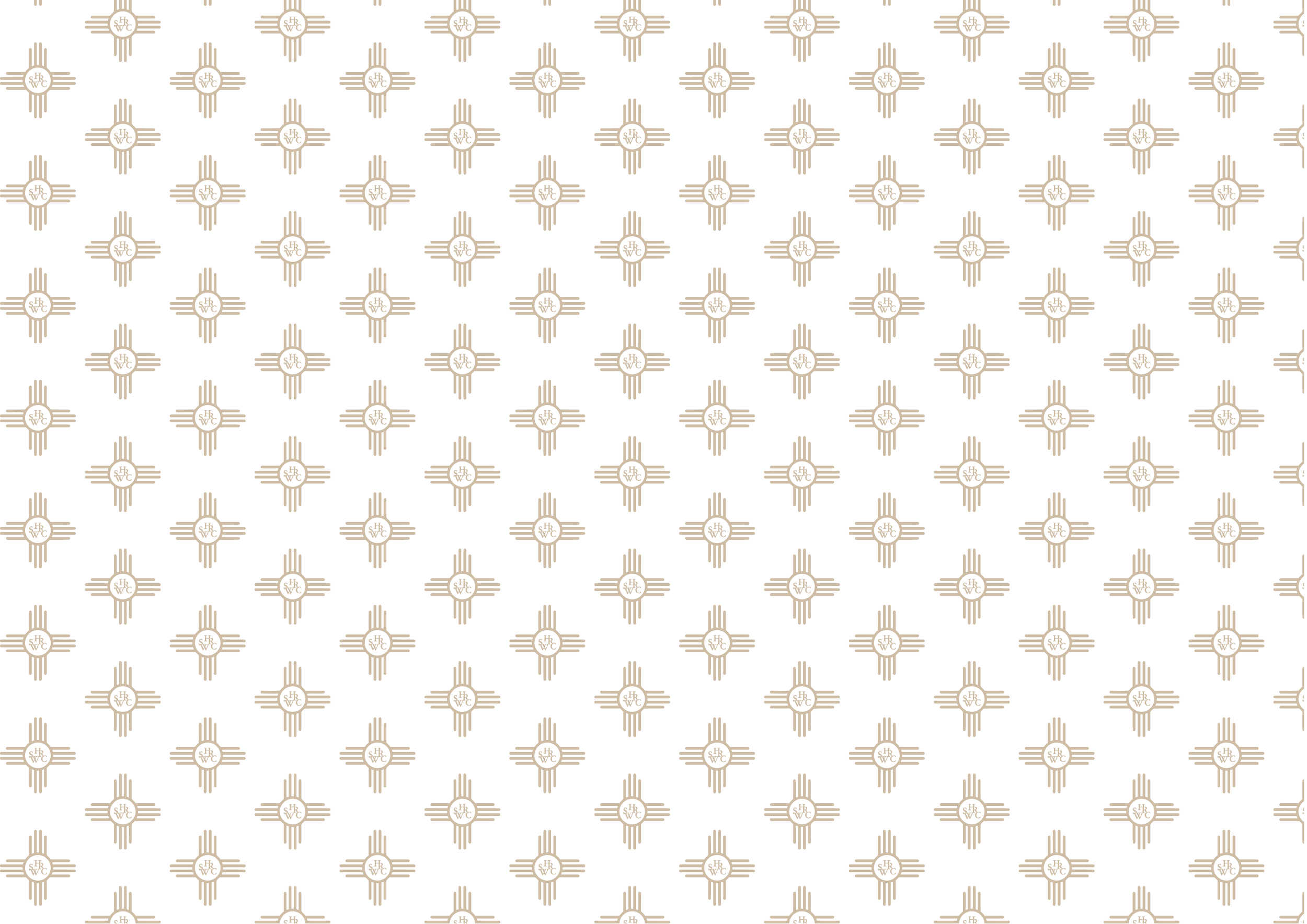 Pattern with star-like shapes, each with a circular center and beige lines radiating outward on a black background.
