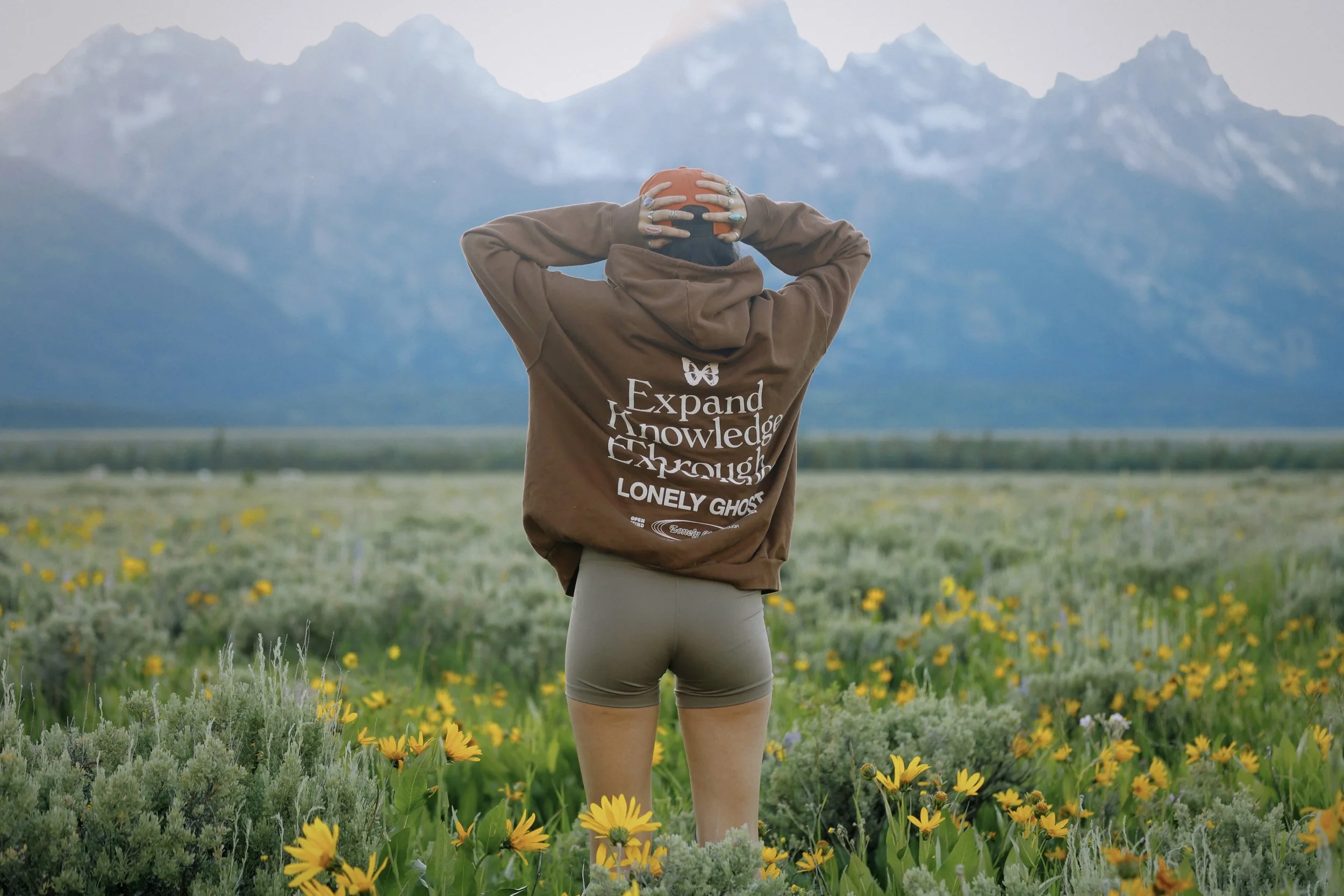 Flower field photoshoot in Grand Teton National Park in Wyoming.