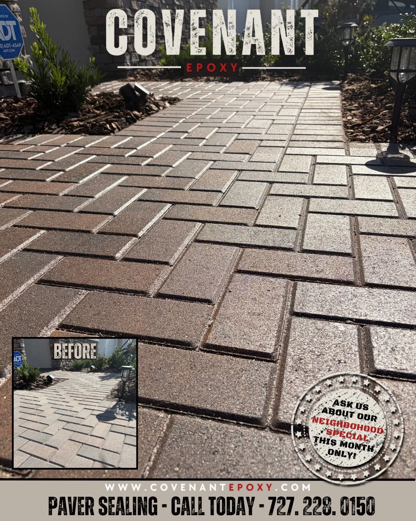 Bring your pavers back to life. 🔥

This entryway went from faded and dry to rich, protected, and refreshed with professional cleaning and sealing from Covenant Epoxy.

✔ Deep clean
✔ Fresh sand
✔ Long-lasting seal protection
✔ Enhanced color and cur