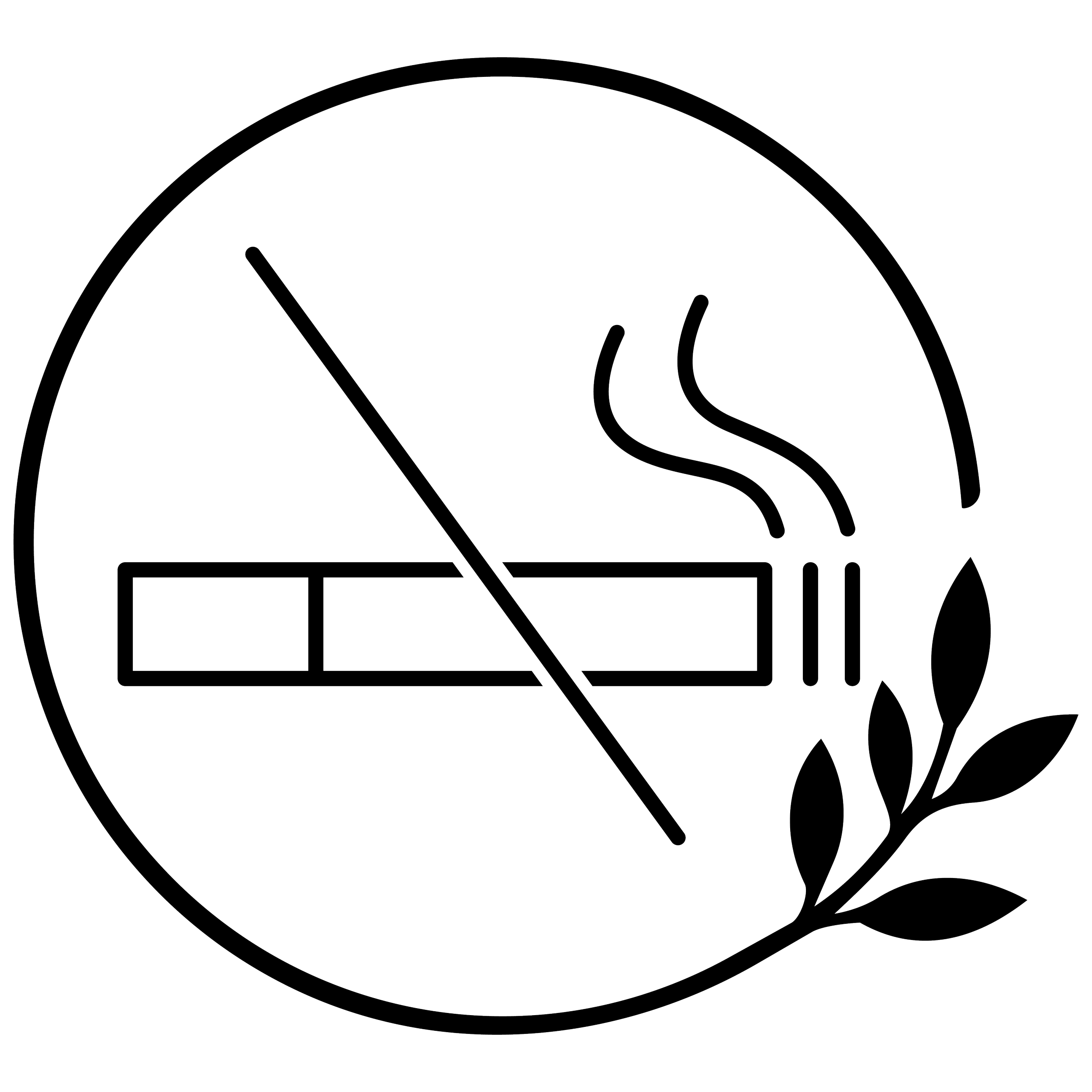 Line art illustration of a coffee cup with steam rising from it, surrounded by abstract, wave-like shapes.