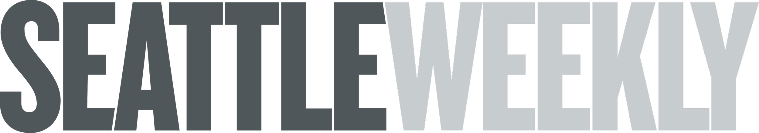 The word "SEATTLE" in a bold, dark grey sans-serif font followed immediately by the word "WEEKLY" in a light grey version of the same font.