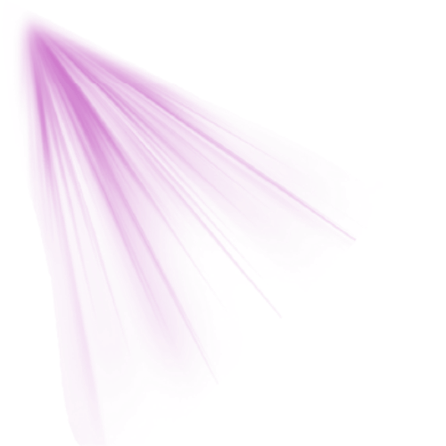 Pink rays of a spot light shining down and an angle.