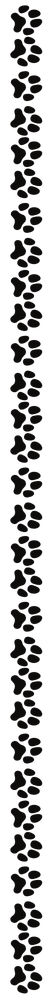 Small black paw prints forming a vertical line