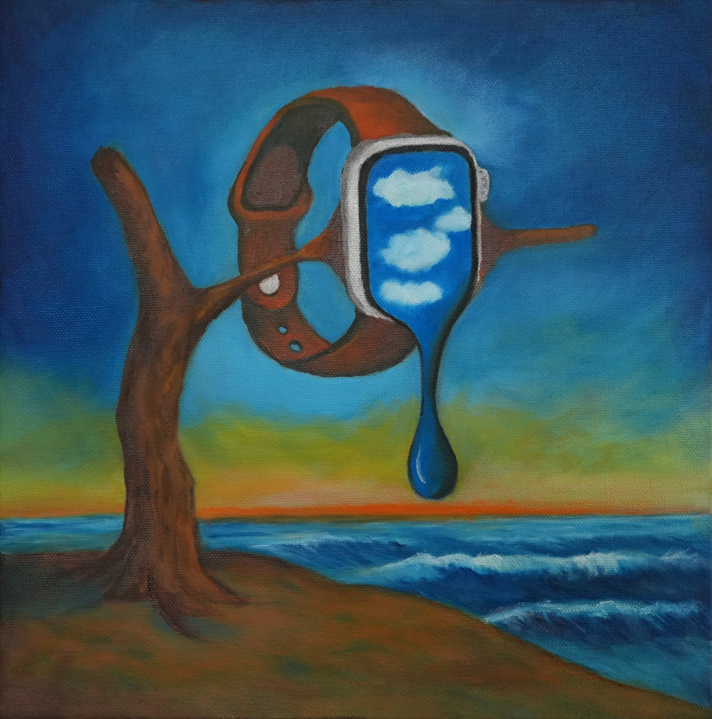 Waves of time | 8 x 8 x 1.5 inches | oil on canvas | 2025 