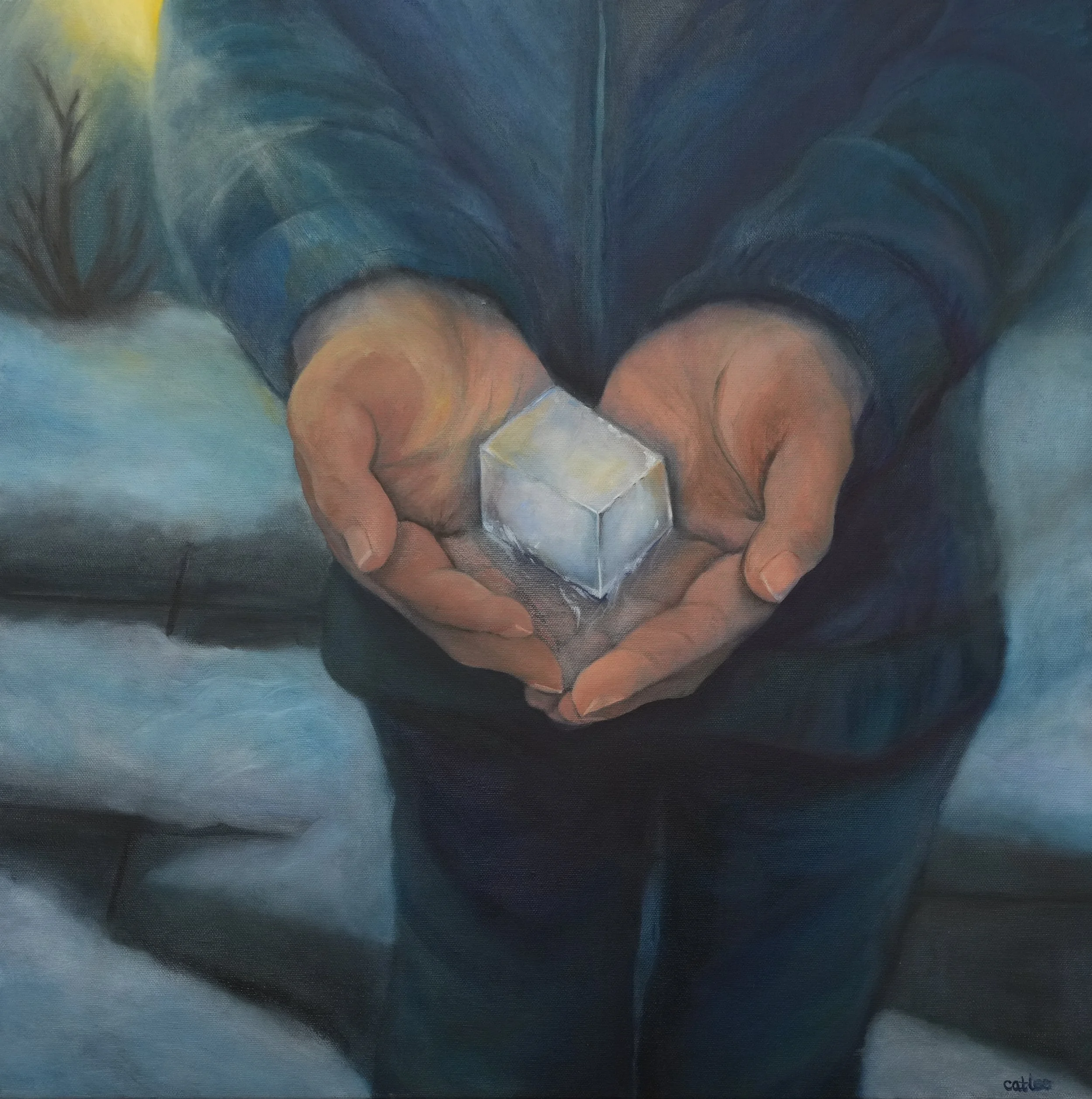 May our warmth melt ICE | 20 x 20 x 1.5 inches | oil on canvas | 2026