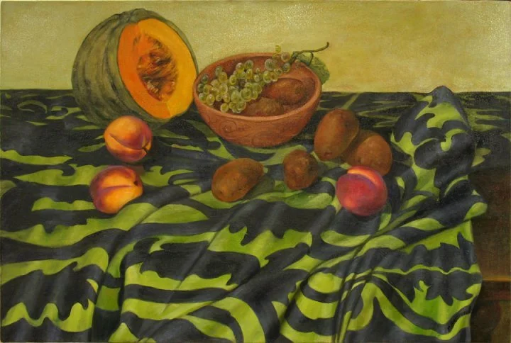 Squash with a Striped Cloth
