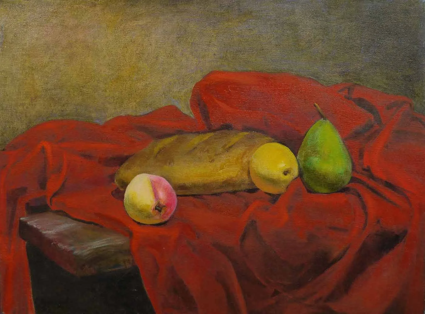 Red Cloth with Peach