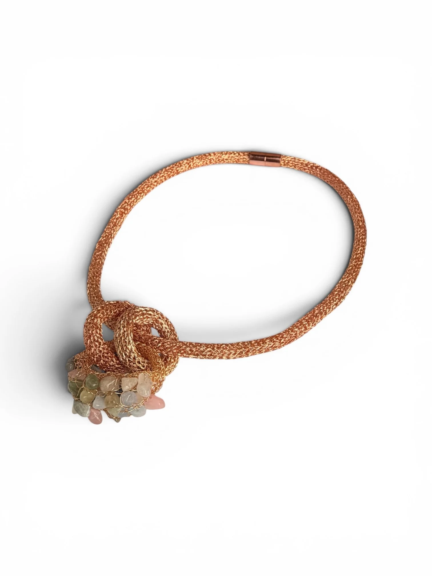 Knotted Wire-Woven Statement Necklace