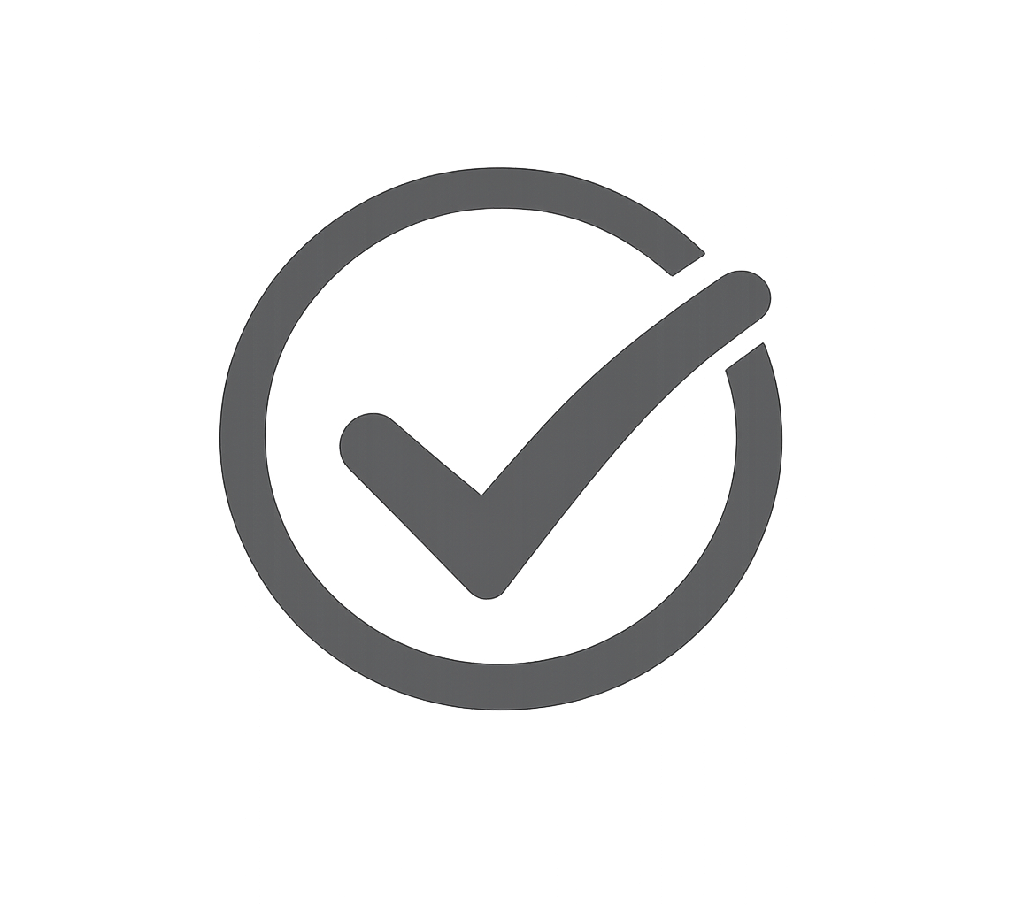 Gray checkmark inside a circle