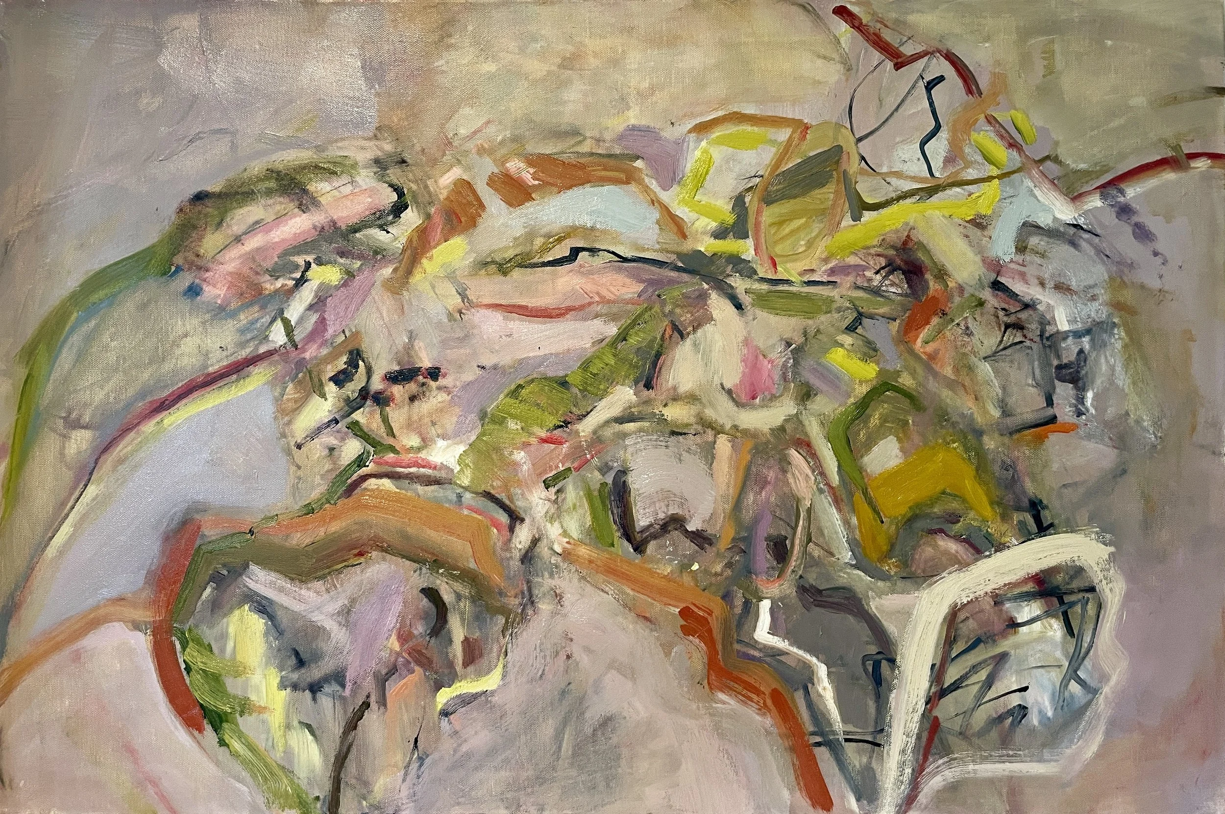 Colour Shift, 2026, is an abstract oil painting by Whitstable artist Ginny Scadeng.