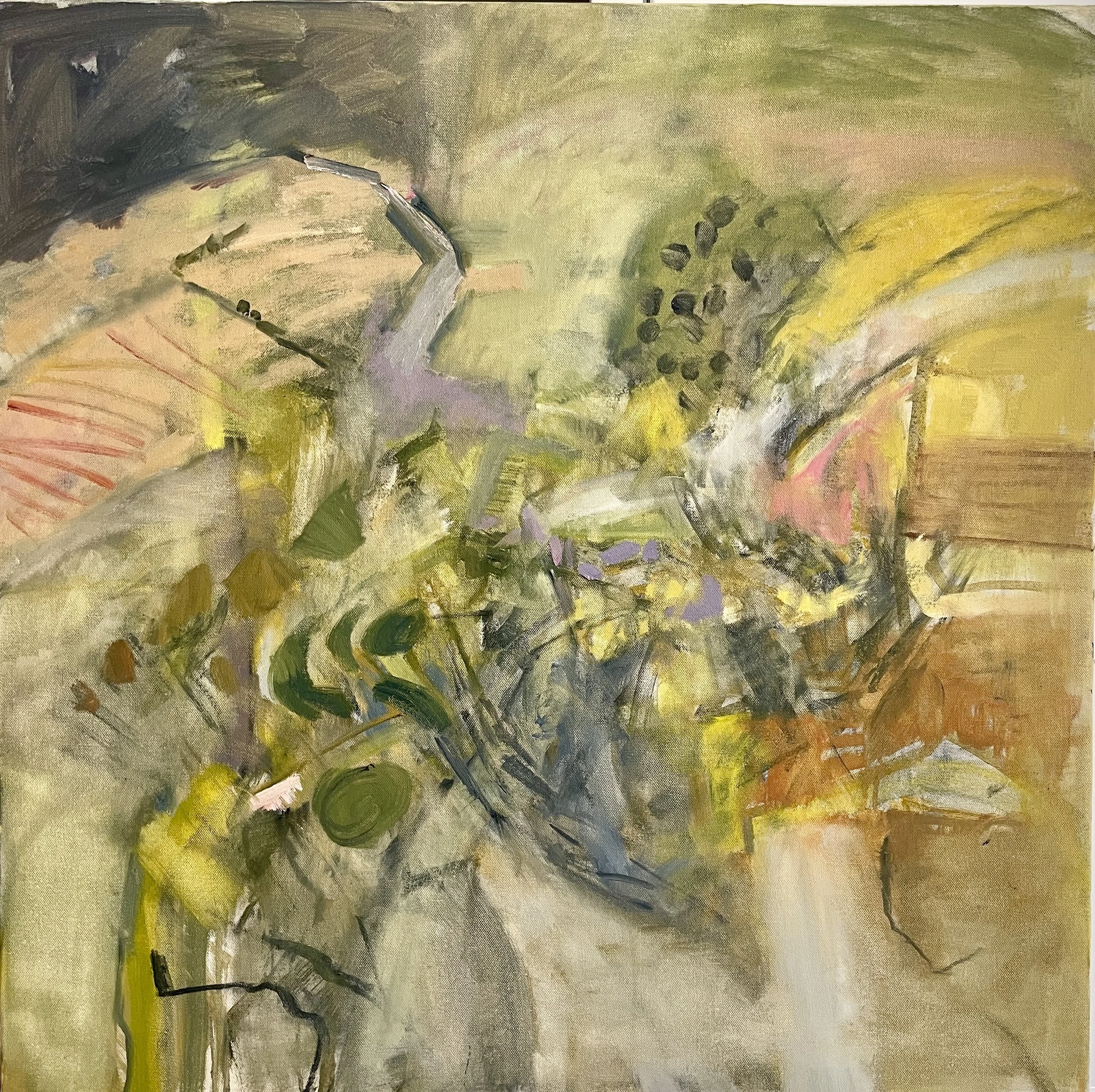 Memories of the coiours is an abstract oil painting by Whitstable artist Ginny Scadeng inspired by coastlines.