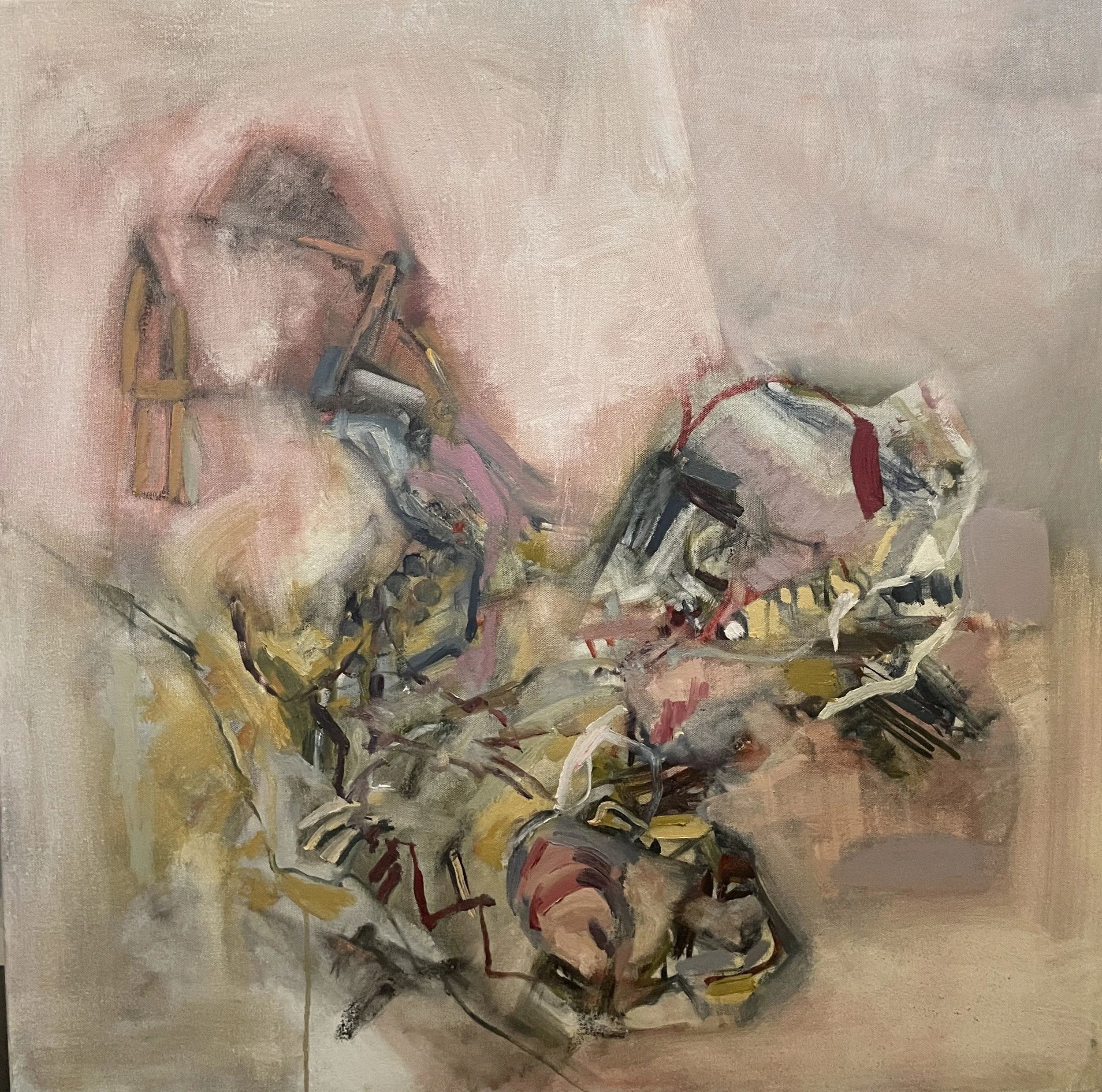 Dissection, 2026, is an abstract oil painting by Whitstable artist Ginny Scadeng.