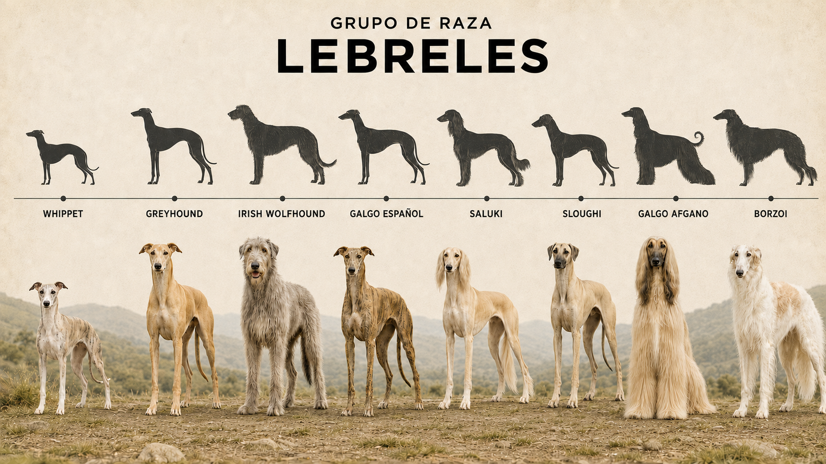 Lebreles: veloces, reservados y delicados
