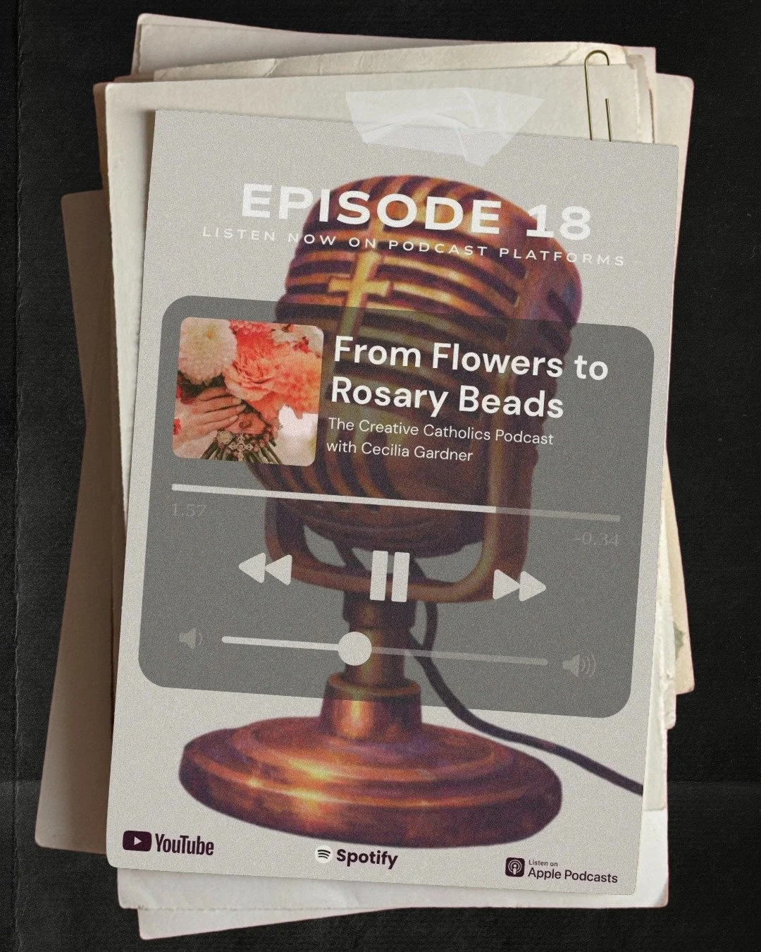 Episode 18 From Flowers to Rosary Beads with Cecilia Gardner is LIVE! 

It was so much fun to sit down with Ceci and talk about Mary's Bouquet! The ins and outs of how she takes special bouquets and makes them into truly unique rosaries to be cherish