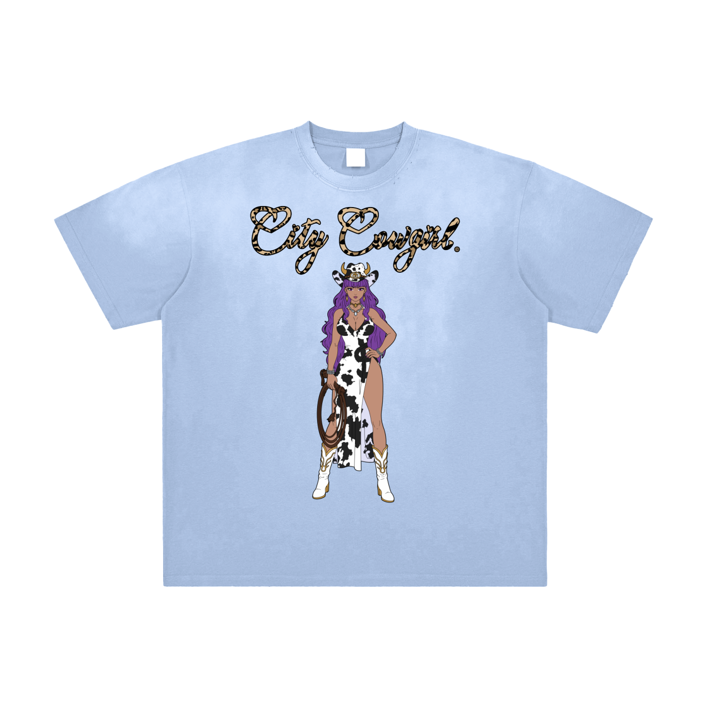 City Cowgirl Anime | Vintage Washed Frayed T-Shirt