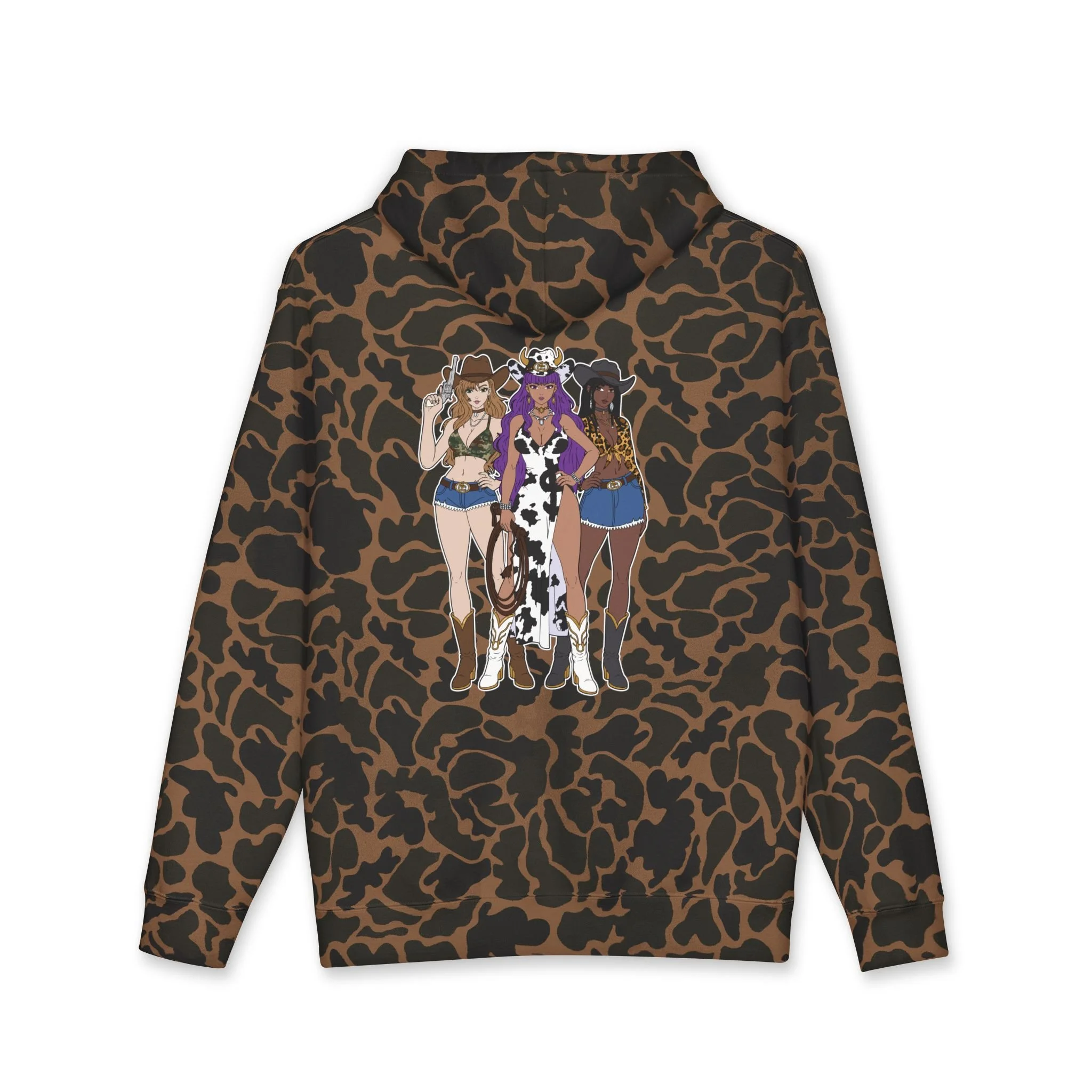 City Cowgirl Anime Collection | Camo Edition | Unisex Heavyweight Hooded Sweatshirt