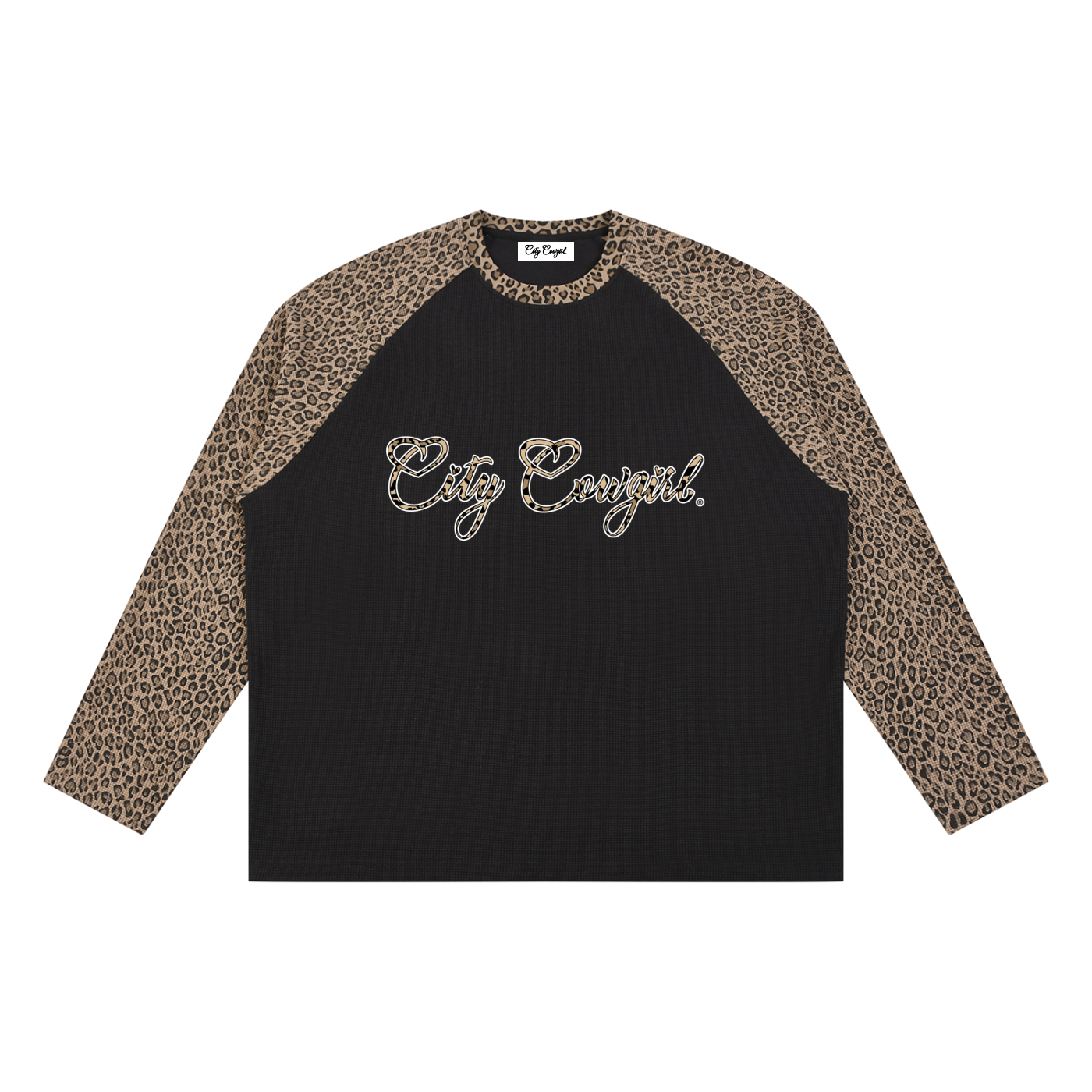 City Cowgirl Collection | Leopard Panel Raglan Sleeve T-Shirt (Unisex)