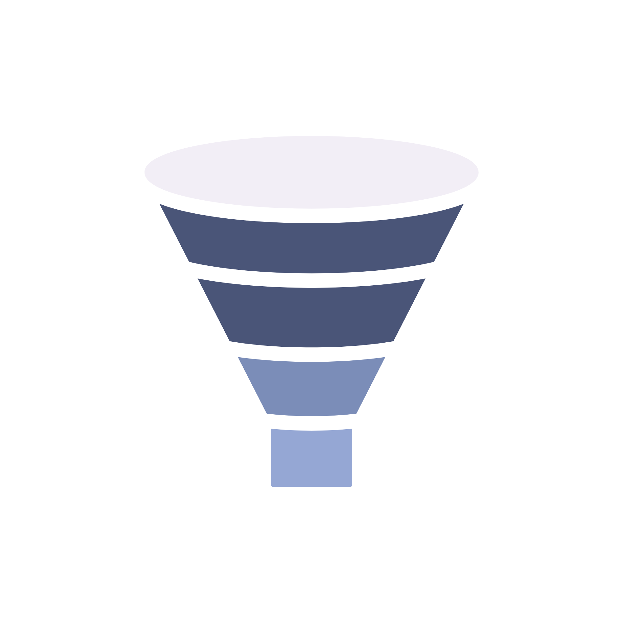 Funnel illustration representing the Fuller Lead Flow service — lead capture and nurture systems for coaches and wellness professionals built by Fuller Flow Studio.