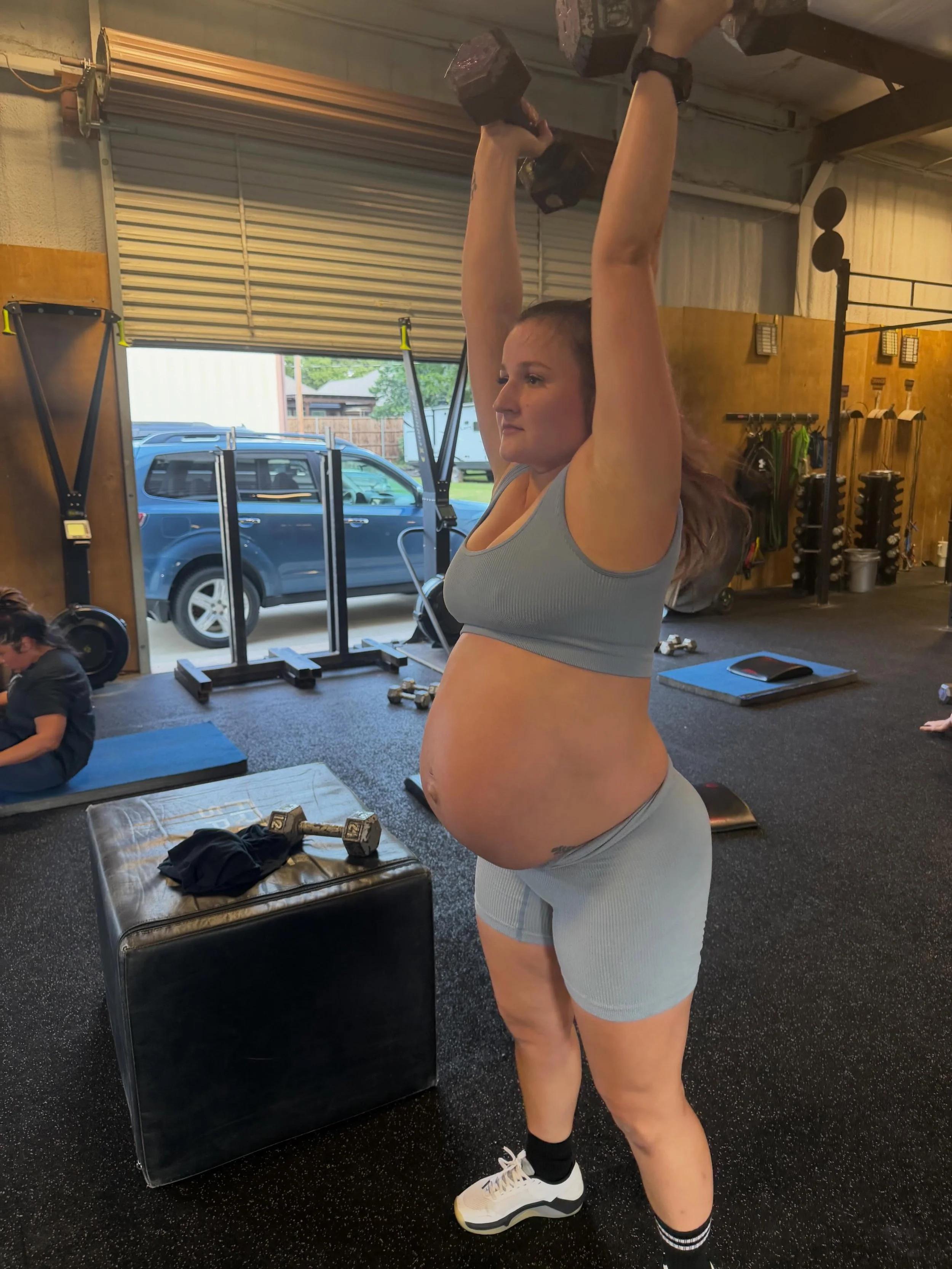 Building strength for the hardest and most rewarding job she&rsquo;ll ever have. 💙🤰💪