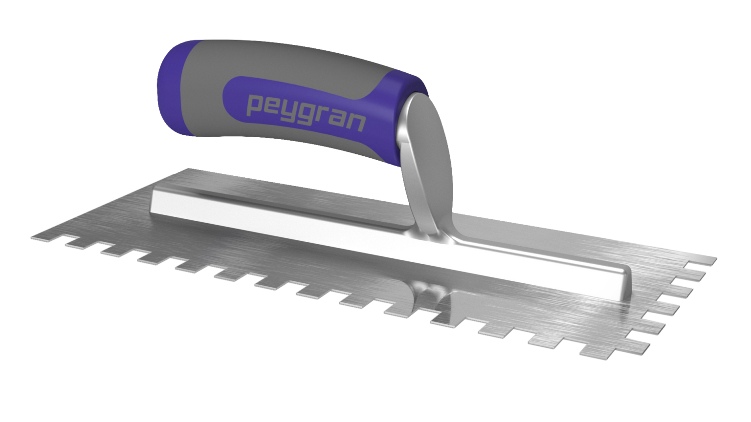 Professional-grade Peygran notched trowel, designed for precision adhesive application in high-end tile installations supplied by PietraCasa