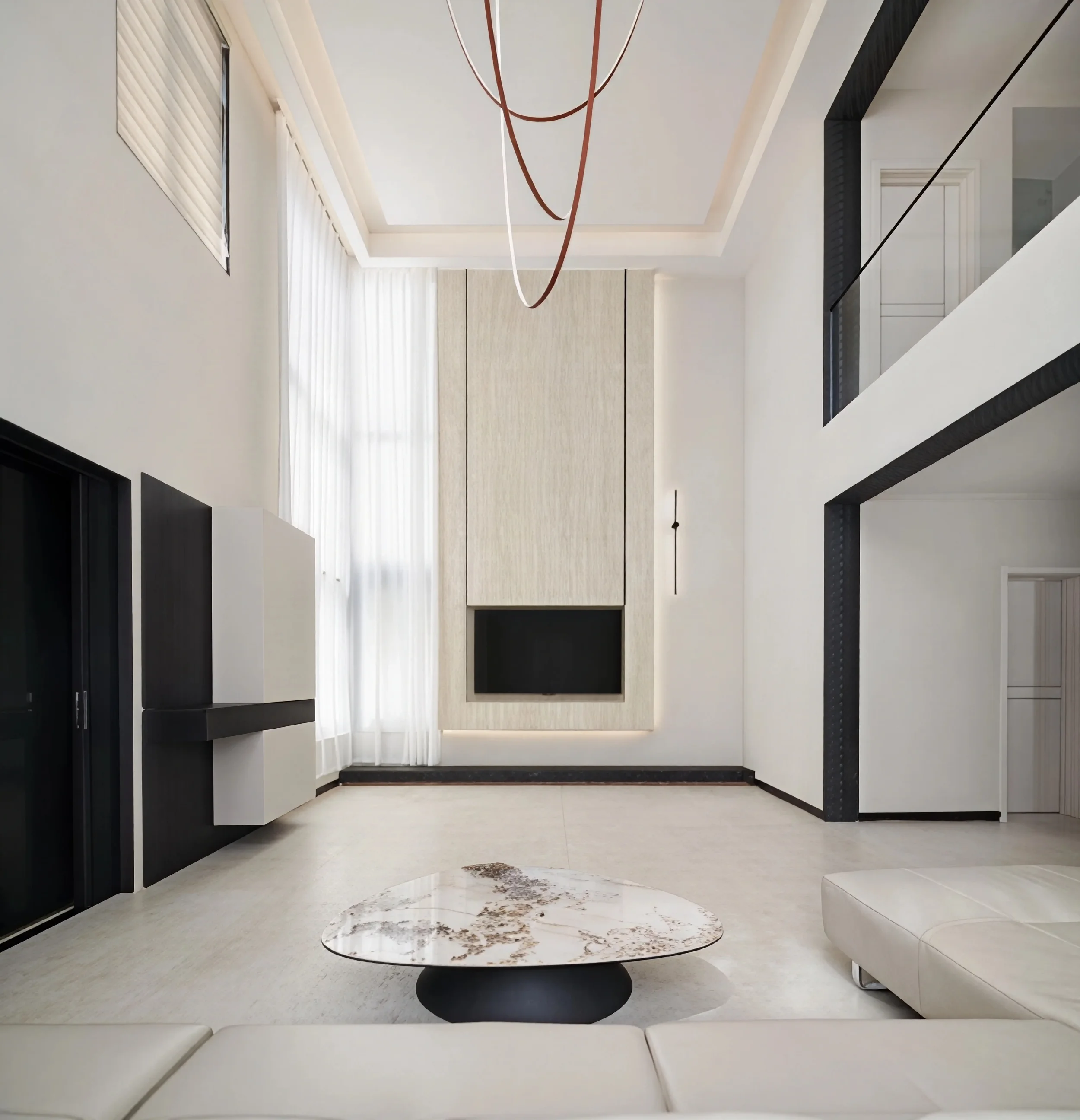 An interior featuring large-format porcelain stoneware panels from Laminam, a renowned Italian manufacturer of luxury sintered stone surfaces, available through PietraCasa.