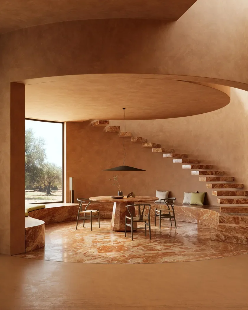 Luxury interior space showcasing Breccia Bohemien, an exclusive and luxurious Italian natural stone supplied by Margraf and available through PietraCasa.