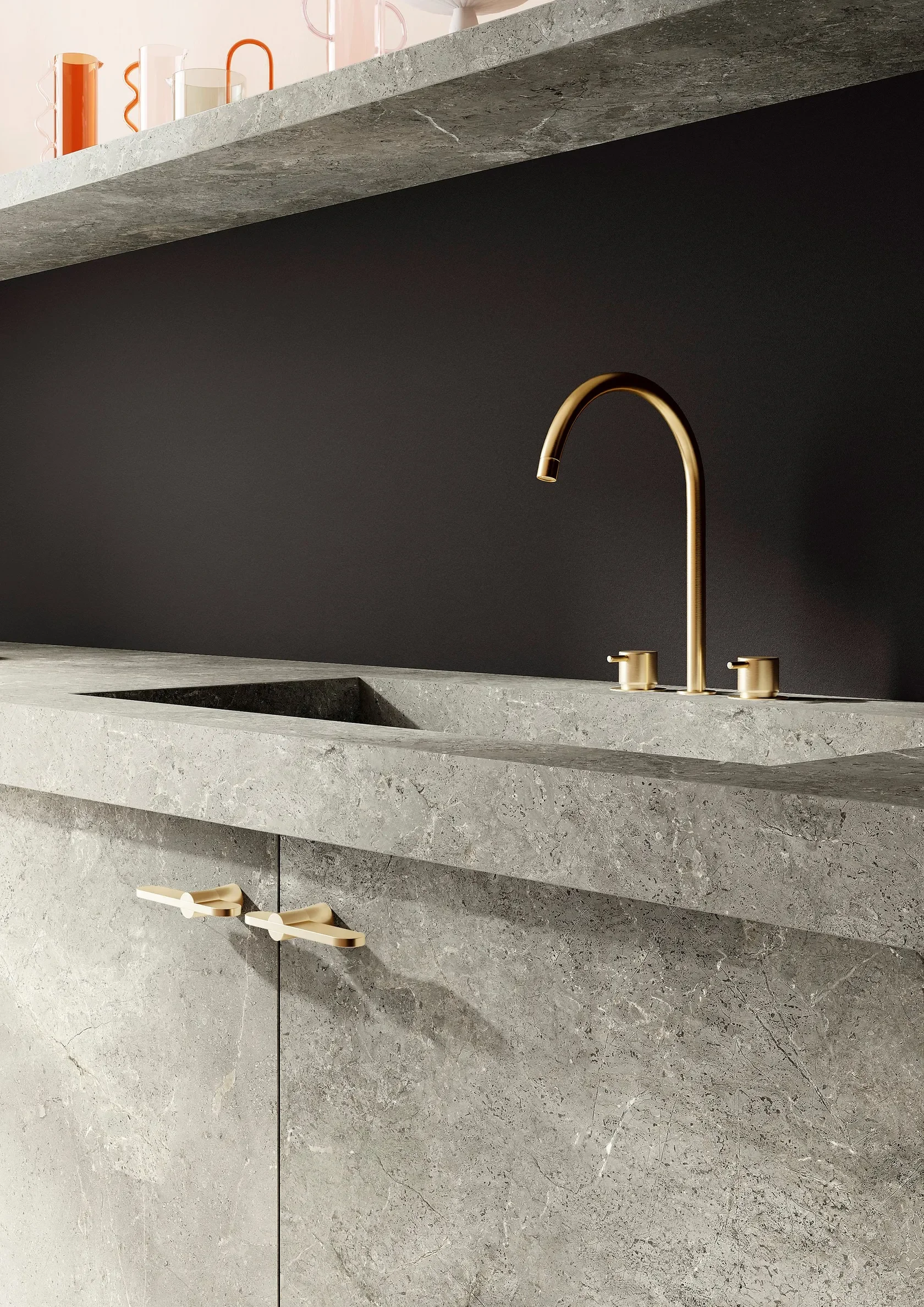 SapienStone Palladium Grey porcelain stoneware kitchen worktop, featuring a textured, natural stone-like appearance, supplied by PietraCasa.