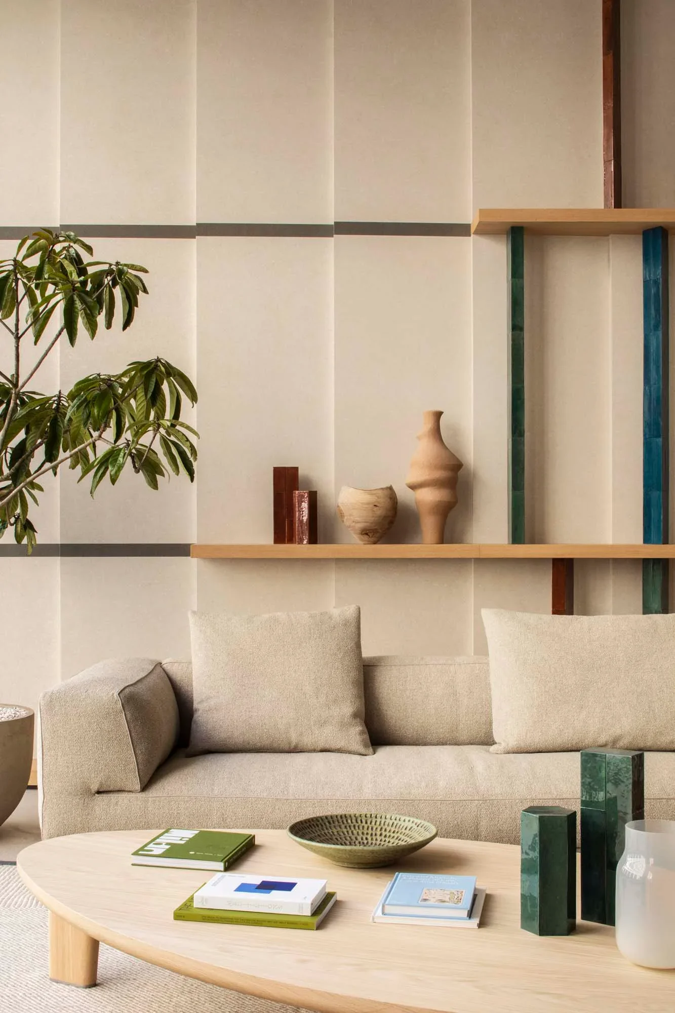 Interior view of the Marazzi showroom in Milan, Italy, redesigned by the architectural studio ACPV ARCHITECTS (Antonio Citterio Patricia Viel), available through PietraCasa.