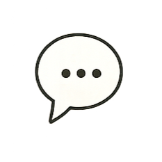 Speech bubble icon with three dots representing dialogue or conversation