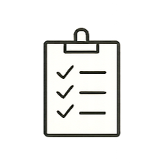 A clipboard with a checklist of four items, with three checked off.