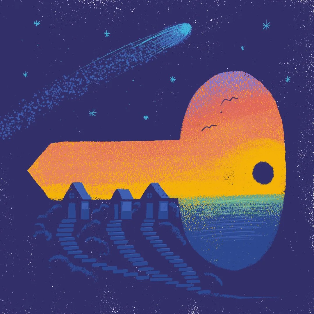 Seaside Sunset Keyhole