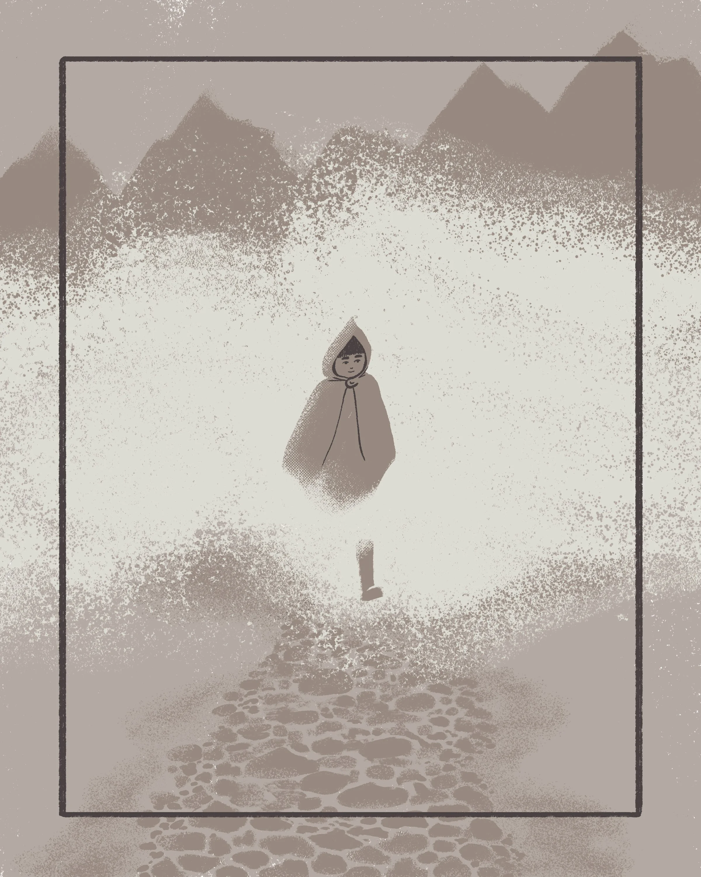 Simon Walking Through the Mist