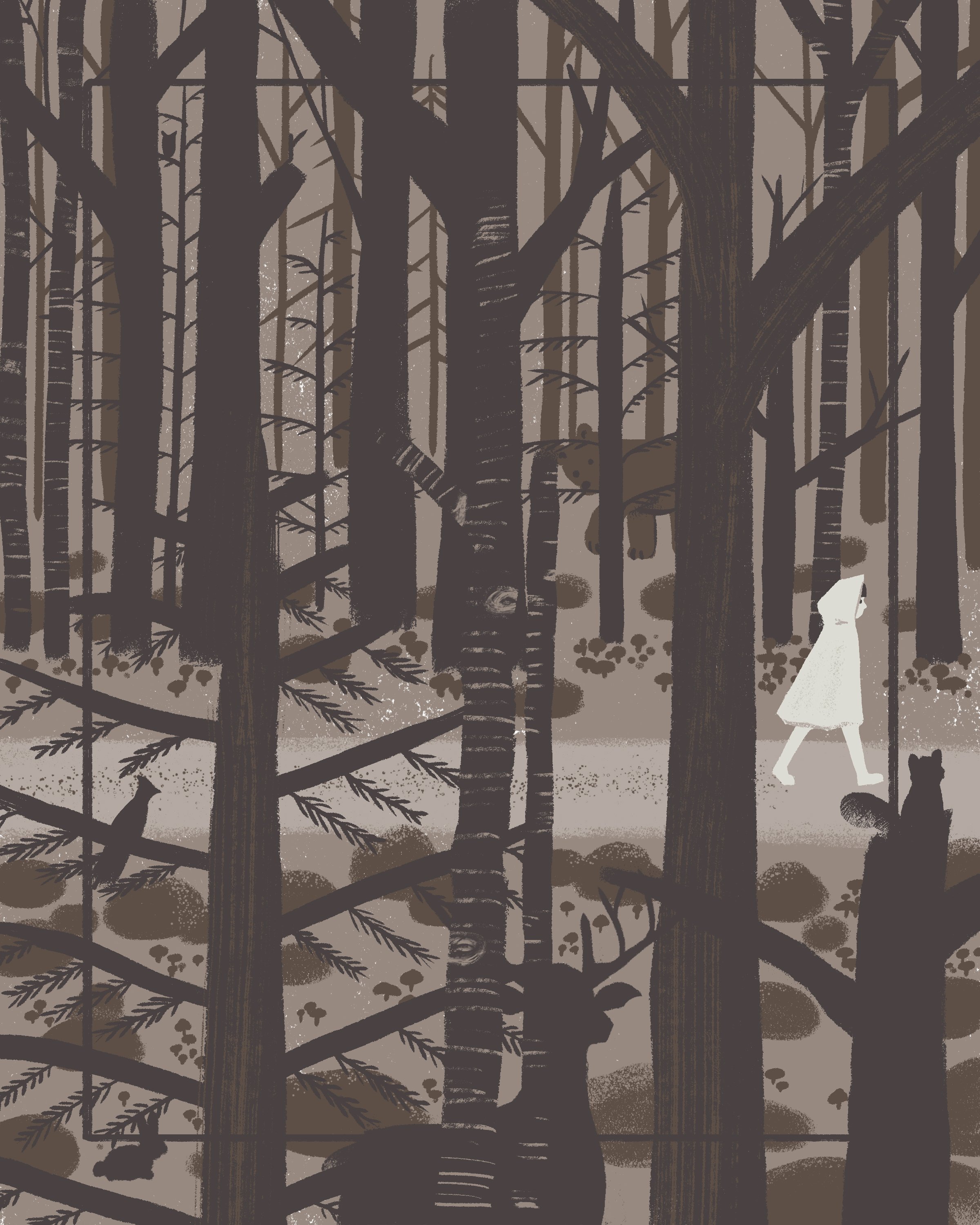 Simon Walking on a Path through a Dense Forest