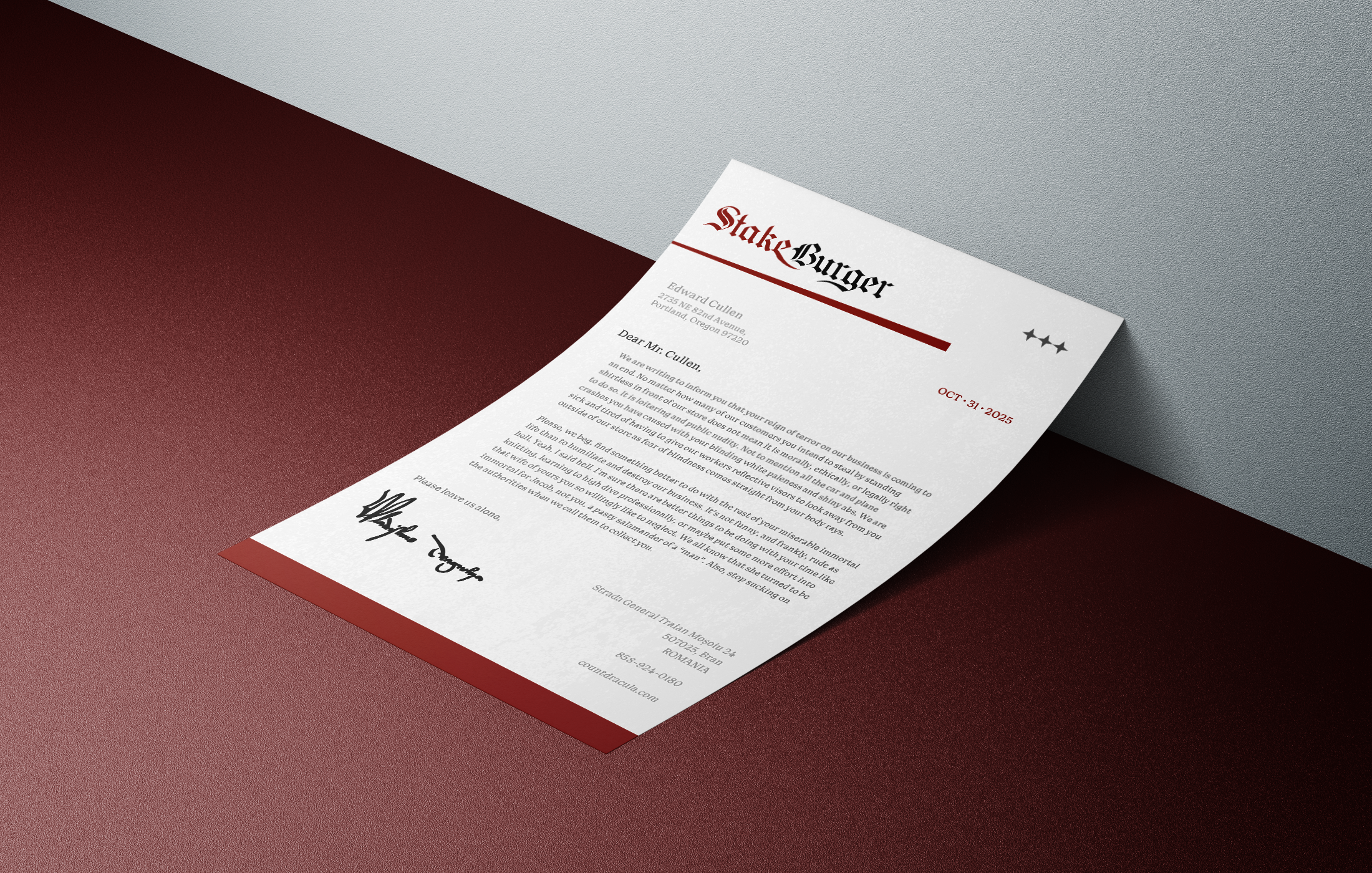 StakeBurger Letterhead