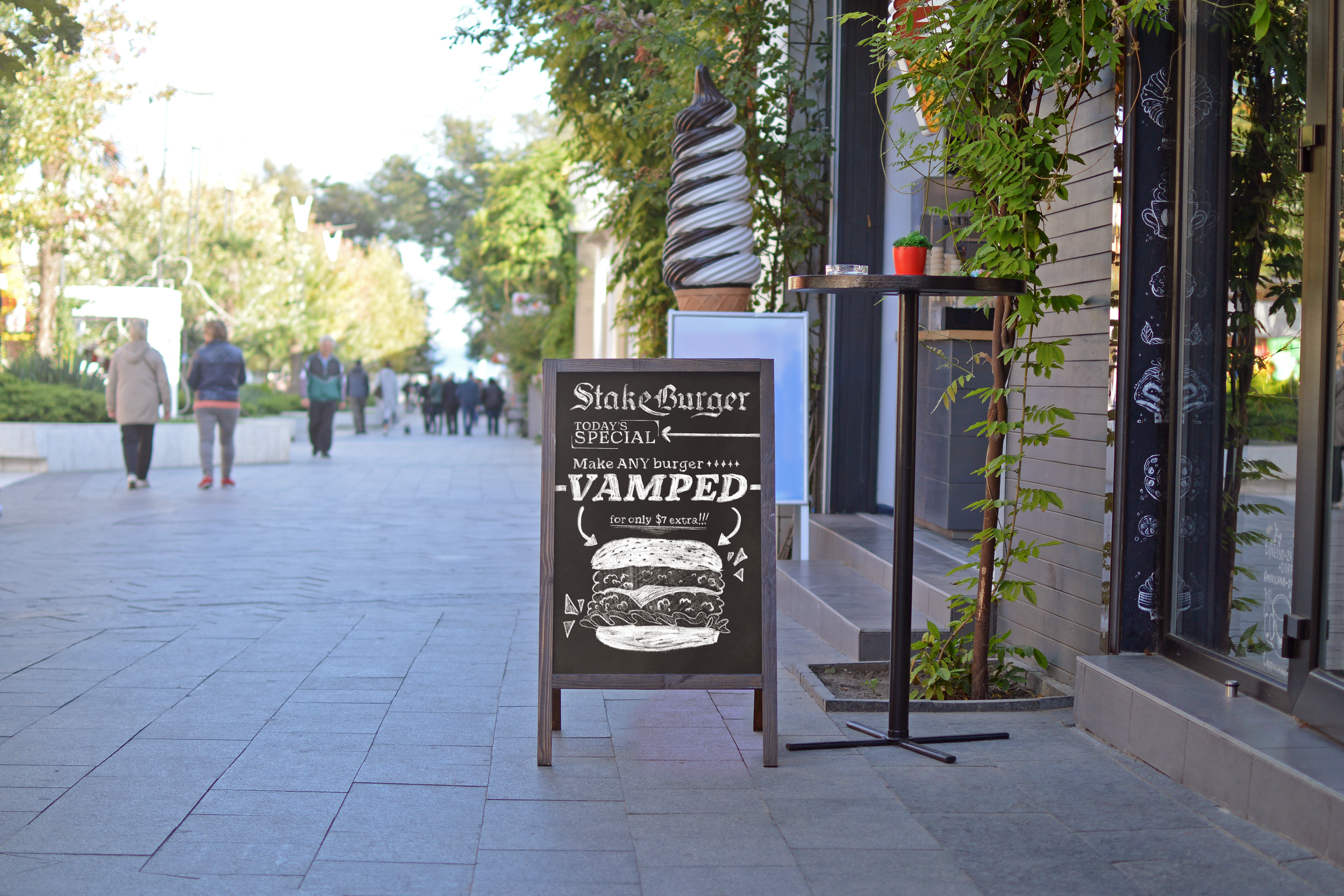 StakeBurger Chalk Sign