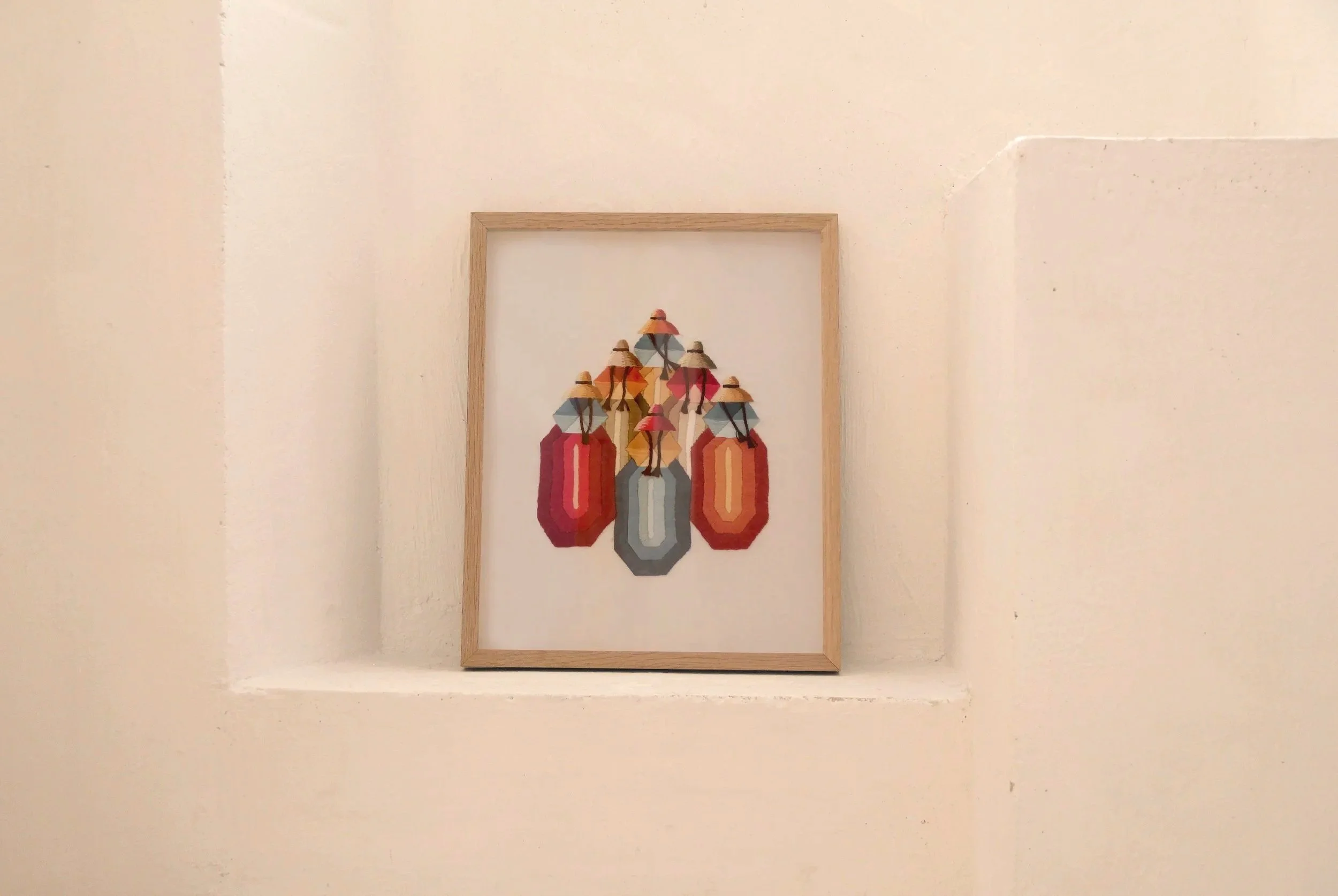 Arte textil contemporáneo bordado a mano por Andrea Sanglas