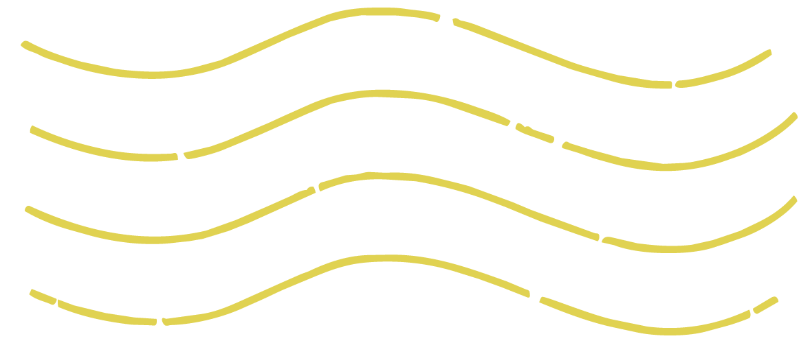 Four yellow wavy lines on a black background.