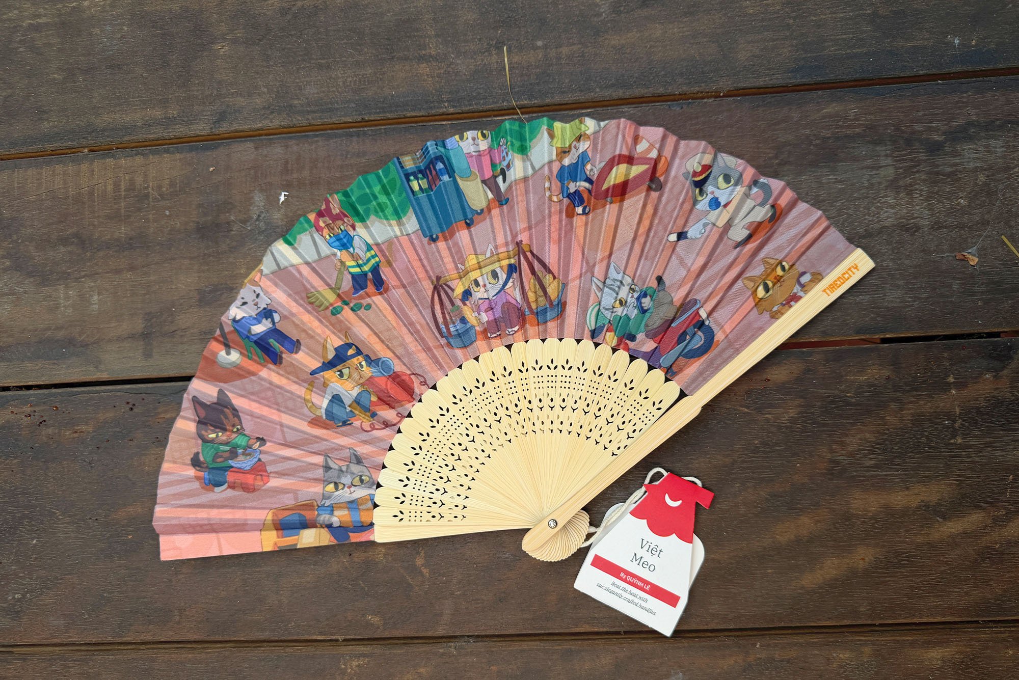 [TiredCity x Quynh Le] Cat Paper Fan - Viet Meo