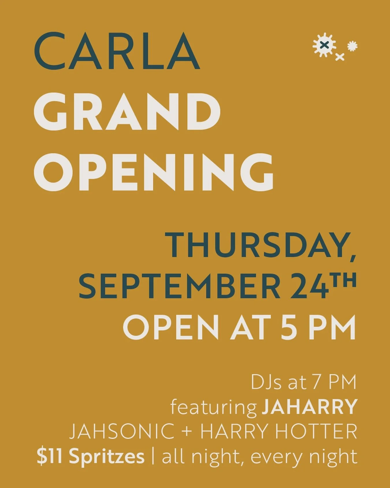 Save the date. CARLA is officially opening September 24.
Drinks, bites, music + good company. See you soon, Adams Morgan. 🪩