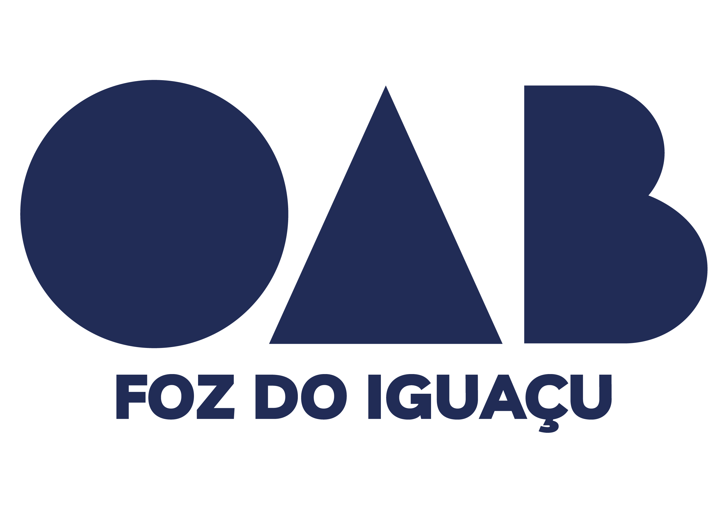 Logotipo do evento Educação Foz do Iguaçu com letras em destaque azul escuro.